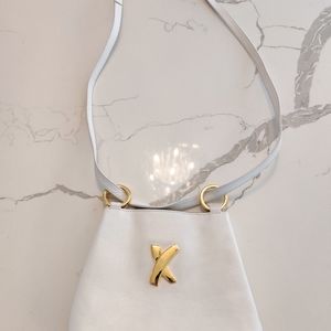 PALOMA PICASSO ivory leather purse handbag shoulder bag gold hardware